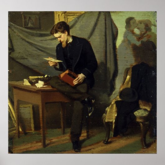 Boldini - Portret van de schilder Alessandro Lanf. Poster (Voorkant)