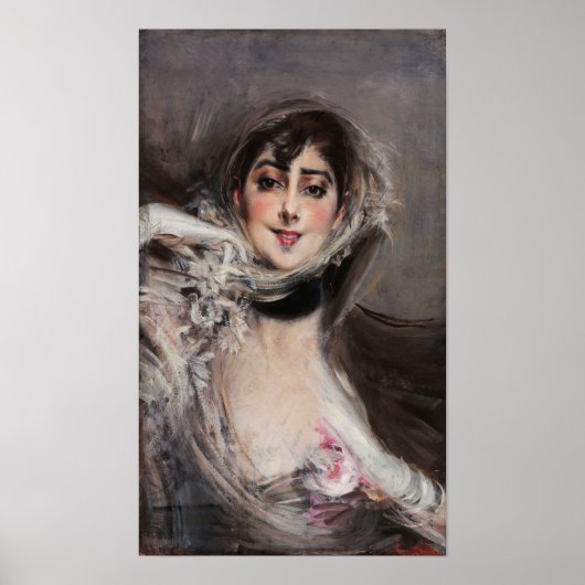 Boldini - Vrouw in handschoenen Poster (Voorkant)