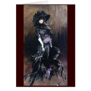 Boldini Woman Greyhound hond zwarte jurk