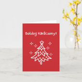 Boldog Karácsonyt Hongaarse kerstmis Kaart (Gele Bloem)