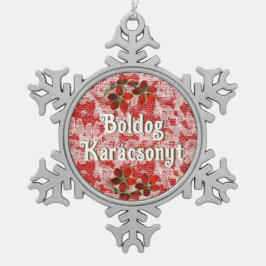 Boldog Karácsonyt | Vrolijk kerstfeest in het Hong Tin Sneeuwvlok Ornament