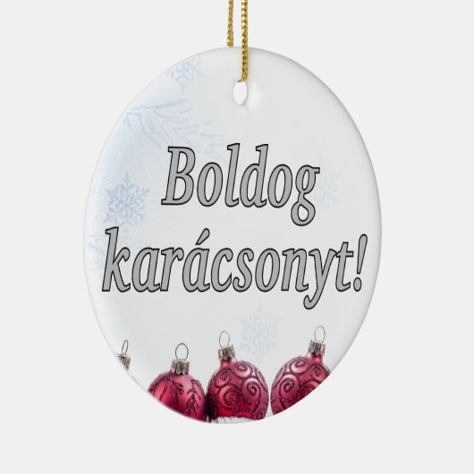 Boldog karácsonyt! Vrolijk kerstfeest in het Honga Keramisch Ornament (Rechts)