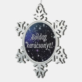 Boldog karácsonyt! Vrolijk kerstfeest in het Honga Tin Sneeuwvlok Ornament (Rechts)