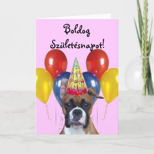 Boldog Születésnapot ! Carte Boxer Anniversaire (Devant)