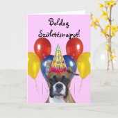 Boldog Születésnapot ! Carte Boxer Anniversaire (Fleur jaune)