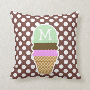Bole Brown Polka Dots Ice Cream Kussen