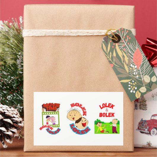 BOLEK EN LOLEK RECHTHOEKIGE STICKER (Feestdagen)