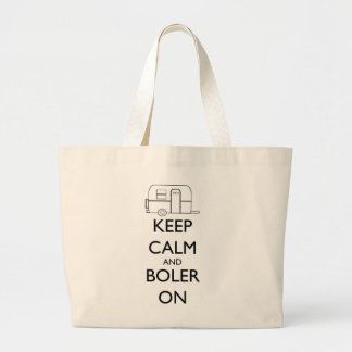 Boler canvas tas, kalm houden en Boler aan Grote Tote Bag