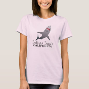 Bolinas Beach California dameshaaienstripe t-shirt