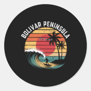 Bolivar schiereiland Texas strand surfen Ronde Sticker
