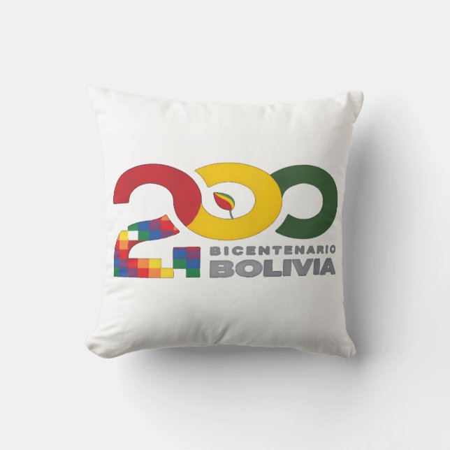 Bolivia bicentenario 200 años  kussen (Voorkant)