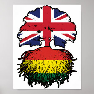 Bolivia Bolivia - Brits - Bergoldvlag Poster