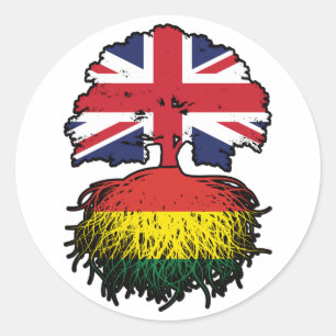 Bolivia Bolivia - Brits - Bergoldvlag Ronde Sticker