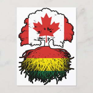 Bolivia Bolivia Canada - vlag over boomstammen Briefkaart