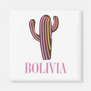 Bolivia cactus reisposter ansichtkaart sleutelhang magneet