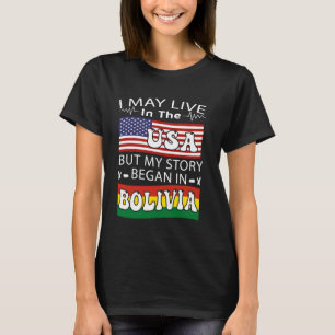 Bolivia en Amerikaanse vlag Boliviaanse trots wort T-shirt