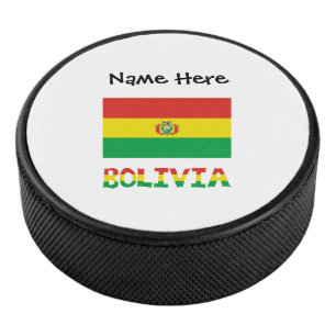 Bolivia en Boliviaanse vlag - Speciaal gepersonali Hockey Puck
