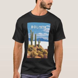 Bolivia Illustratie Reizen Art Vintage T-shirt