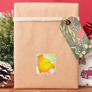 Bolivia kaart vierkante sticker