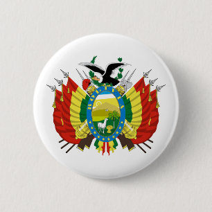 Bolivia land wapen wapenschild symbool embleem vla ronde button 5,7 cm