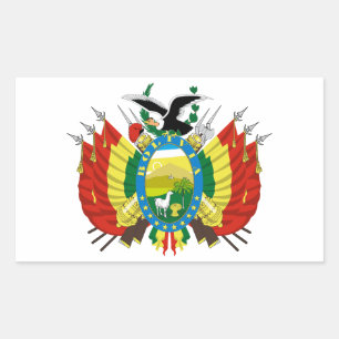 Bolivia landswapen symbool embleem vlag rechthoekige sticker