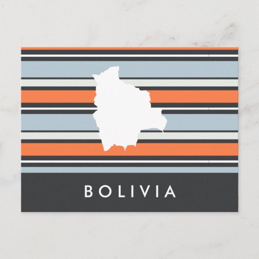 Bolivia Map: Modern Stripes Briefkaart (Voorkant)