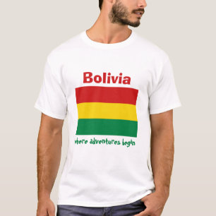 Bolivia Markering + Kaart + Tekst T-shirt