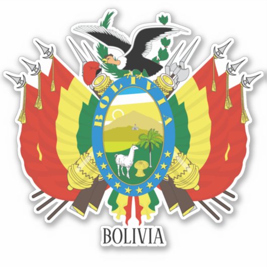Bolivia nationaal wapenschild sticker (Voorkant)