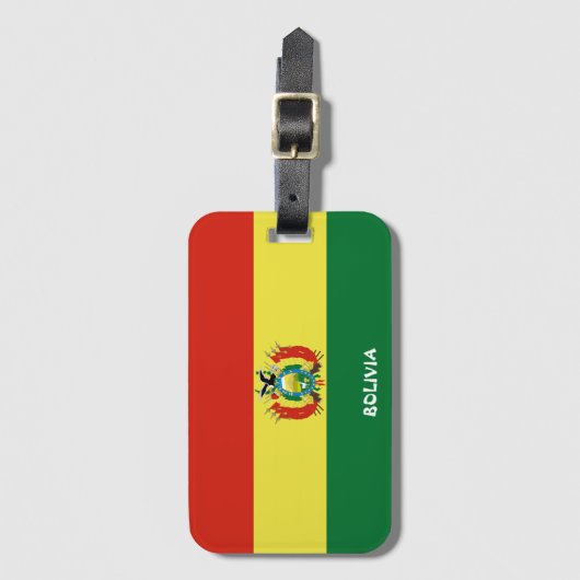 Bolivia Nationale Vlagspatriottische vlag Bagagelabel (Voorkant (verticaal))
