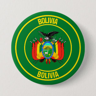 Bolivia Ronde Embleem Button 7,6 Cm