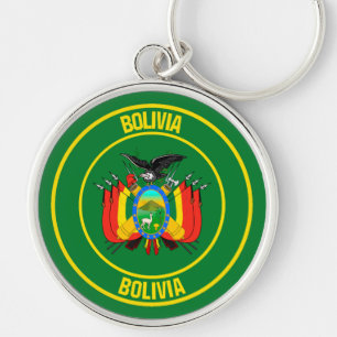 Bolivia Ronde Embleem Sleutelhanger