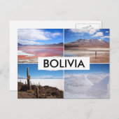 Bolivia Salar de Uyuni collage briefkaart (Voorkant / Achterkant)