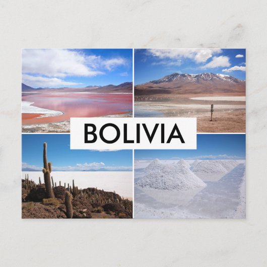 Bolivia Salar de Uyuni collage briefkaart (Voorkant)