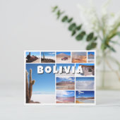 Bolivia souvenir fotocollage briefkaart (Staand voorkant)