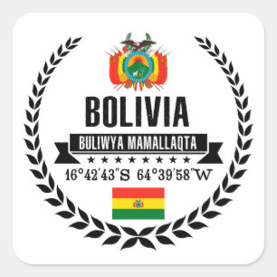 Bolivia Vierkante Sticker