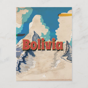 Bolivia Vintage Reisposter Briefkaart