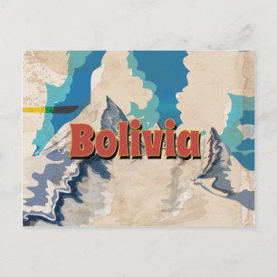 Bolivia Vintage Reisposter Briefkaart