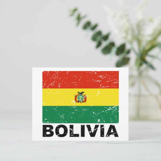 Bolivia vlag briefkaart (Staand voorkant)