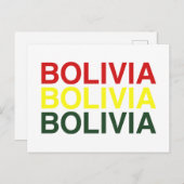 BOLIVIA vlag Briefkaart (Voorkant / Achterkant)