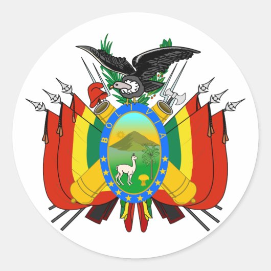 Bolivia Wapenmunt Sticker (Voorkant)