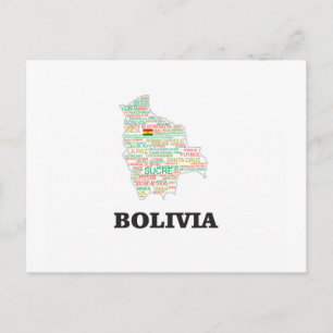 BOLIVIA WORD COLLAGE BRIEFKAART