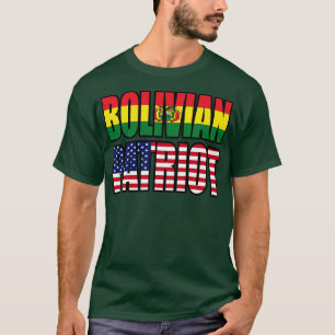 Boliviaans-Amerikaanse patriot Pride Heritage Flag T-shirt