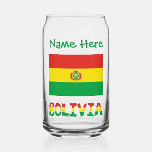 Boliviaanse Vlag Bolivia Groen Gepersonaliseerde N Blikvorm Glas