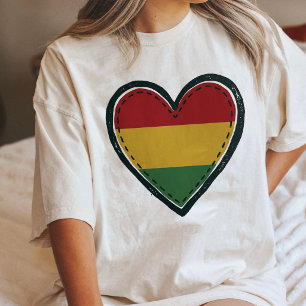 Boliviaanse Vlag Hart Ontwerp Tri-Blend Shirt