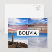 Bolivie Cartes postales de collage Salar de Uyuni (Devant / Derrière)