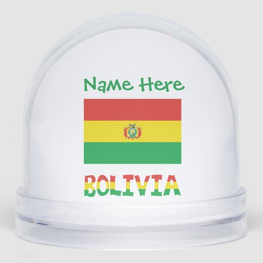 Bolivie Drapeau Bolivien Personnalisation Verte  (Avant)