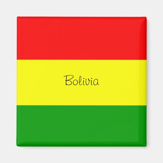 Bolivie : Drapeau de la Bolivie aimant frigo (Devant)