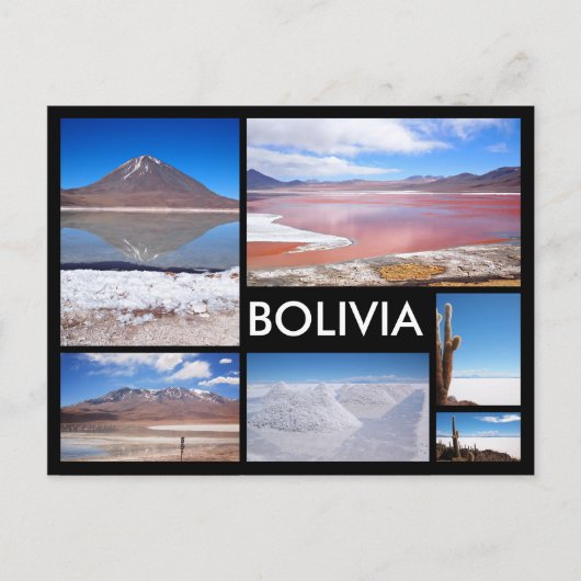 Bolivie multiple image collage noir texte carte po (Devant)