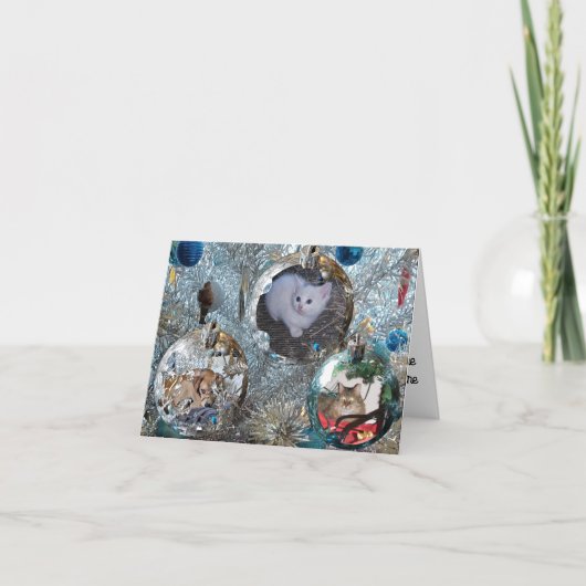 Bollen aan Kerstboom Kaart (Voorkant)