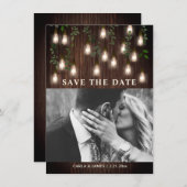  bollen Botanische Rustige Wood Weddenschap Save The Date (Voorkant / Achterkant)